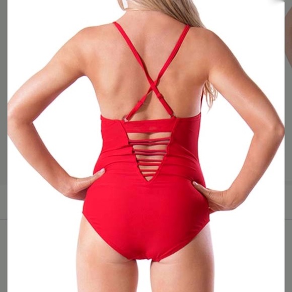 NWT Red crisscross one piece - Picture 3 of 6